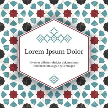 Invitation card with arabesque decor Stock Illustration