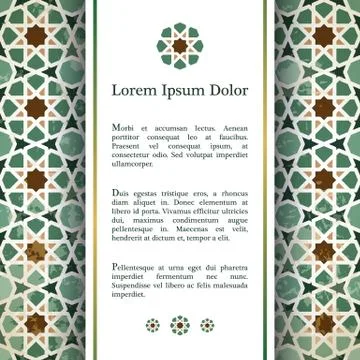 Invitation card with arabesque decor Stock Illustration