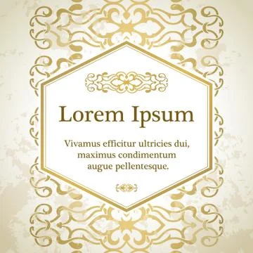 Invitation card with arabesque decor Illustrazione stock