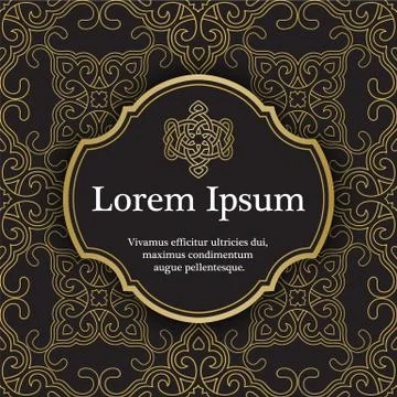 Invitation card with arabesque decor Stock Illustration
