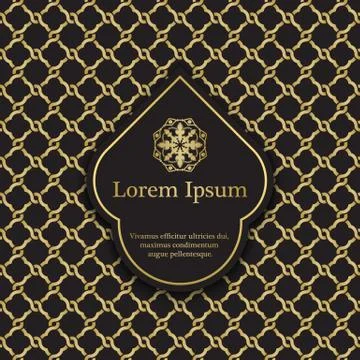 Invitation card with arabesque decor Stock Illustration