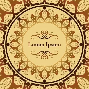 Invitation card with arabesque decor Stock Illustration
