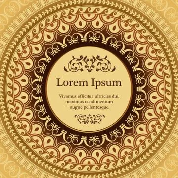 Invitation card with arabesque decor Stock Illustration