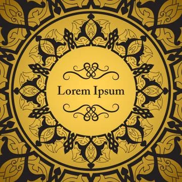 Invitation card with arabesque decor Stock Illustration