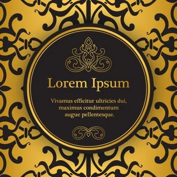 Invitation card with arabesque decor Stock Illustration