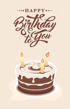 Invitation card with cake Stock Illustration