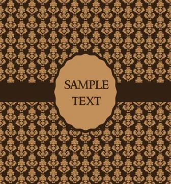 Invitation card with damask pattern Illustrazione stock