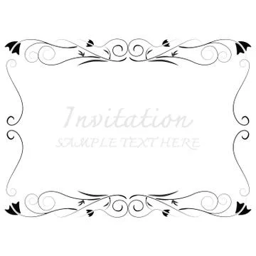 Invitation card with floral pattern 스톡 일러스트