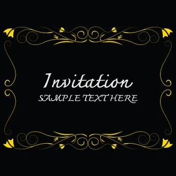 Invitation card with floral pattern Stock Illustration