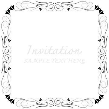Invitation card with floral pattern Stock Illustration