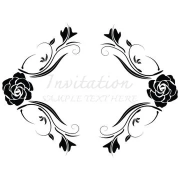 Invitation card with floral pattern Illustrazione stock