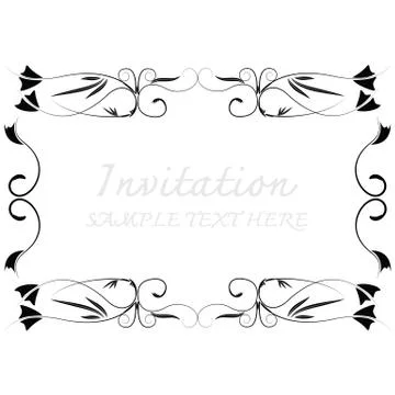 Invitation card with floral pattern Stock Illustration