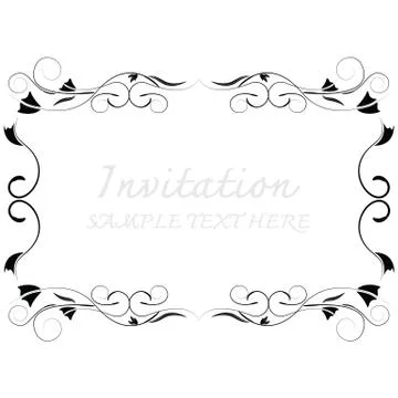 Invitation card with floral pattern Illustrazione stock