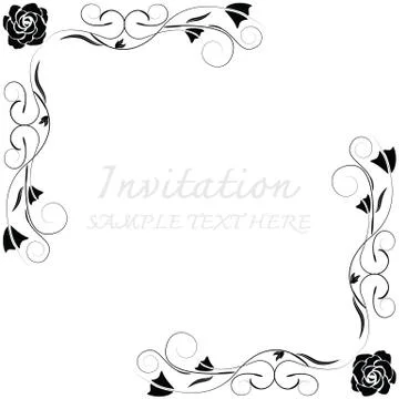 Invitation card with floral pattern Illustrazione stock