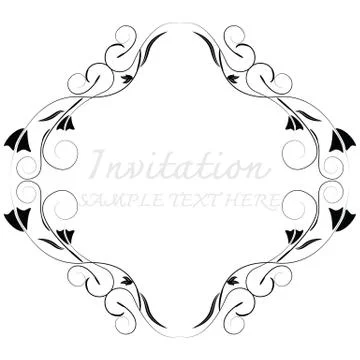 Invitation card with floral pattern Stock Illustration