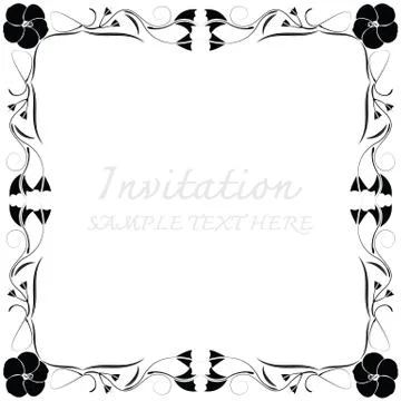 Invitation card with floral pattern Stock Illustration