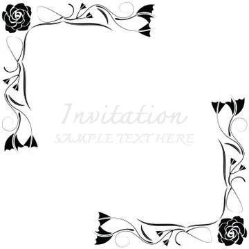 Invitation card with floral pattern Stock Illustration