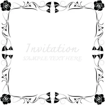 Invitation card with floral pattern Stock Illustration