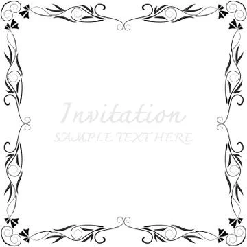 Invitation card with floral pattern Illustrazione stock