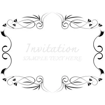 Invitation card with floral pattern Stock Illustration