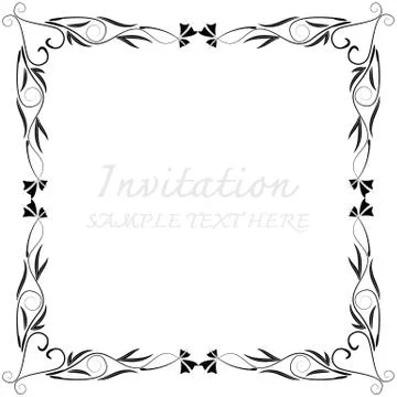 Invitation card with floral pattern Stock Illustration