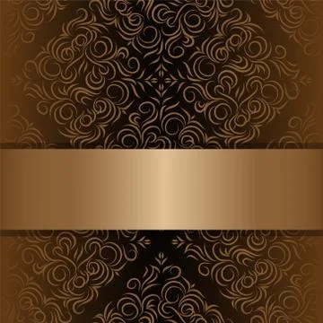 Invitation card with gold element Stock Illustration
