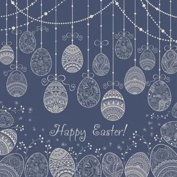 Invitation card Happy Easter Stock Illustration