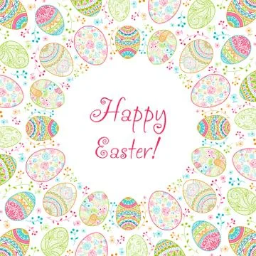 Invitation card Happy Easter Stock Illustration