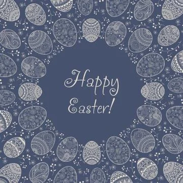 Invitation card Happy Easter Stock Illustration
