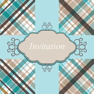 Invitation card retro vector Stock Illustration