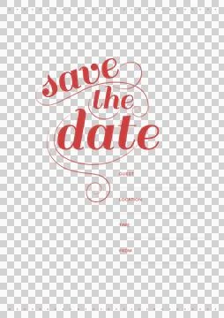 Invitation card with save the date text Stock Illustration