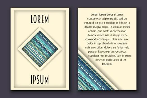 Invitation card set in boho style Stock Illustration