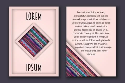 Invitation card set in boho style Stock Illustration