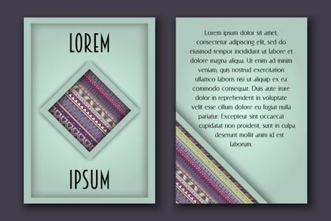 Invitation card set in boho style Stock Illustration