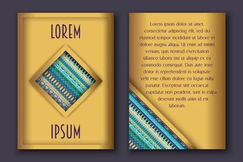 Invitation card set in boho style Illustrazione stock