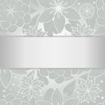 Invitation card with silver element Stock Illustration