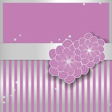 Invitation card with silver element Stock Illustration