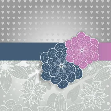 Invitation card with silver element Stock Illustration