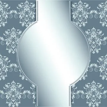 Invitation card with silver element Illustrazione stock