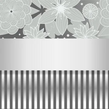 Invitation card with silver element Illustrazione stock