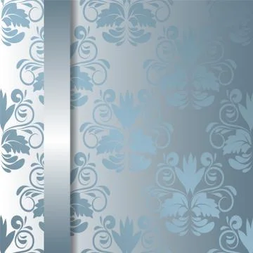 Invitation card with silver element Illustrazione stock