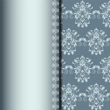 Invitation card with silver element Illustrazione stock