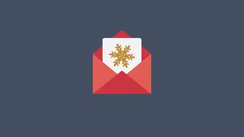 Invitation card with snowflake icon on envelope Stock Footage 221408027