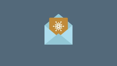 Invitation card with snowflake icon on envelope Stock Footage 221408036
