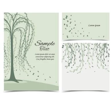 Invitation card with tree Stock Illustration