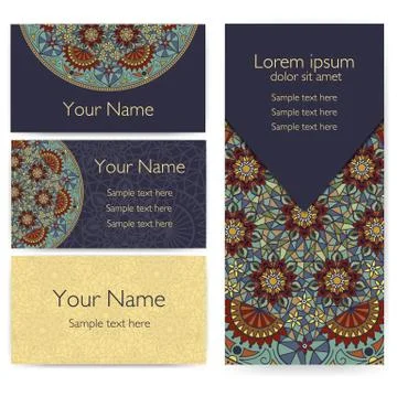 Invitation, cards with ethnic arabesque elements. Arabesque style design. Zen Stock Illustration