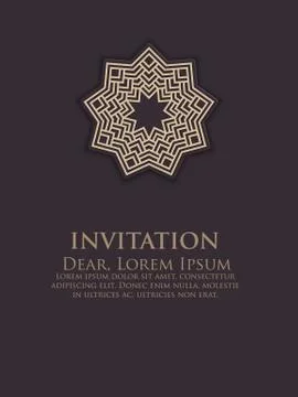 Invitation, cards with ethnic arabesque elements. Arabesque style design. Bus Stock Illustration