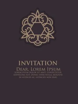 Invitation, cards with ethnic arabesque elements. Arabesque style design. Bus Illustrazione stock
