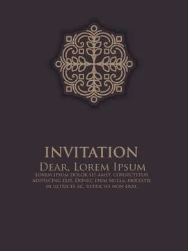 Invitation, cards with ethnic arabesque elements. Arabesque style design. Bus Illustrazione stock