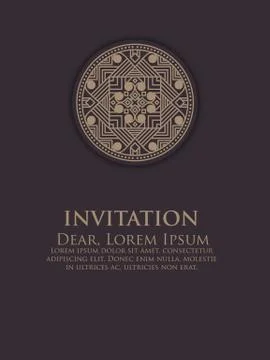 Invitation, cards with ethnic arabesque elements. Arabesque style design. Bus Illustrazione stock
